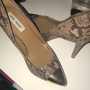 Snake skin print heels